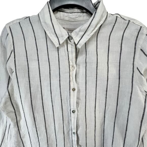 Joie White and Black Striped Blouse - Picture 3 of 14